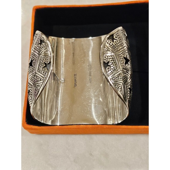 John Hardy Cuff Bracelet for a COWBOYS FAN Star Cutout Wide Band Sterling Silver - Picture 7 of 16